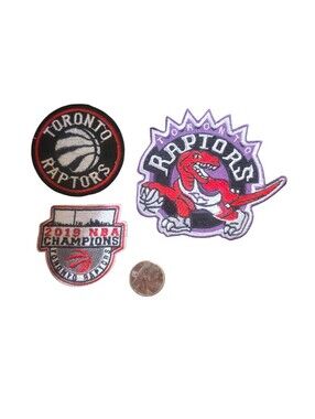 Toronto Raptors Embroidered Iron On Patch Set 2019 CHAMPIONS - 3pc Set